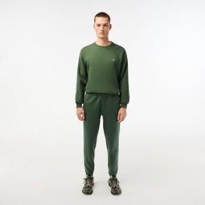 Men's Lacoste Logo Stripe Joggers Dark Green | DMO720513