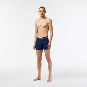 Men's Lacoste Logo Waist 5-Pack Boxer Briefs Methylene blue | JIF286907