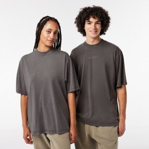 Men's Lacoste Loose Fit Cotton Jersey T-Shirt Grey | OFQ869417