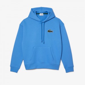 Men's Lacoste Loose Fit Hoodie Ethereal blue | CRO638075