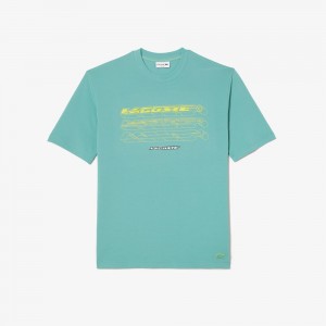 Men's Lacoste Loose Fit Organic Cotton Piqué T-Shirt Green | LRT317506