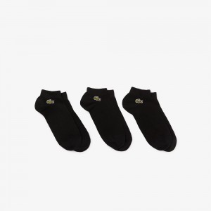 Men's Lacoste Low Sport 3-Pack Socks Black | LVQ012497