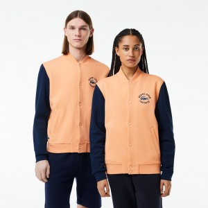 Men's Lacoste Miami Open Edition Bomber Jackets Light Orange Navy Blue | GKP897403