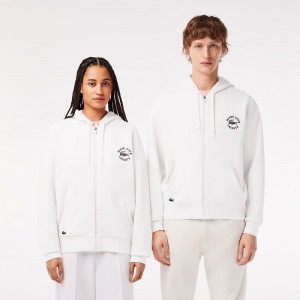 Men's Lacoste Miami Open Edition Hoodie White | UPG021549