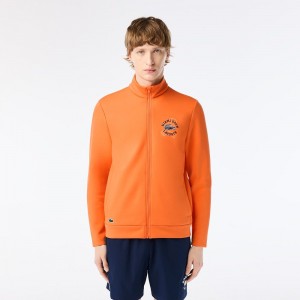 Men's Lacoste Miami Open Edition Tennis Sweatshirt Orange | LKF605123