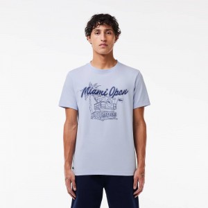 Men's Lacoste Miami Open Edition Ultra-Dry Tennis T-Shirt Phoenix blue | RPI523671