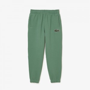 Men's Lacoste Organic Cotton Fleece Sweatpants Khaki Green | QZR493278