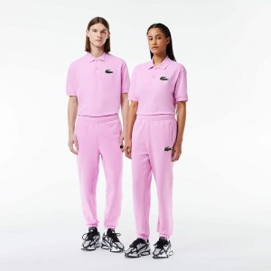 Men's Lacoste Organic Cotton Fleece Sweatpants Pink | DKU715948