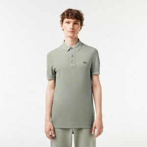 Men's Lacoste Organic Cotton Natural Dye Polo Shirts Light Green | SMK568972