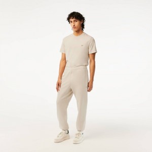 Men's Lacoste Organic Cotton Sweatpants Beige | MHL248619