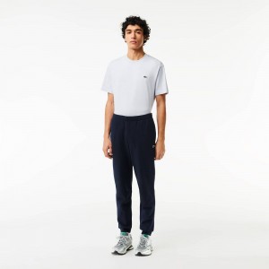 Men's Lacoste Organic Cotton Sweatpants Navy Blue | LMC932807