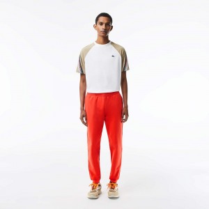 Men's Lacoste Organic Cotton Sweatpants Orange | LGC830524