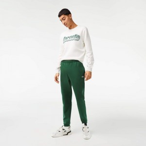 Men's Lacoste Organic Cotton Sweatpants Pine green | QHF084165