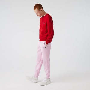 Men's Lacoste Organic Cotton Sweatpants Pink | VYR325781