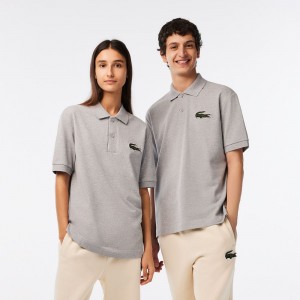 Men's Lacoste Original L.12.12 Loose Fit 80's Croc Polo Shirts Grey Chine | WZC287490