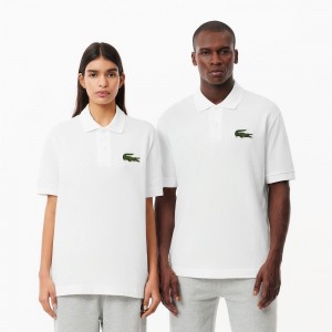 Men's Lacoste Original L.12.12 Loose Fit 80's Croc Polo Shirts White | UTI521860