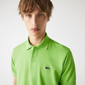 Men's Lacoste Original L.12.12 Petit Piqué Cotton Polo Shirts Green | CKH625017