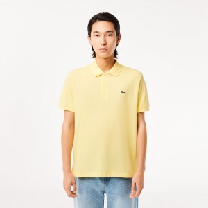 Men's Lacoste Original L.12.12 Petit Piqué Cotton Polo Shirts Pastel yellow | FYM194073