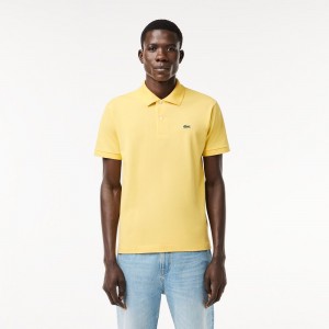 Men's Lacoste Original L.12.12 Petit Piqué Cotton Polo Shirts Cornsilk yellow | ELR243107