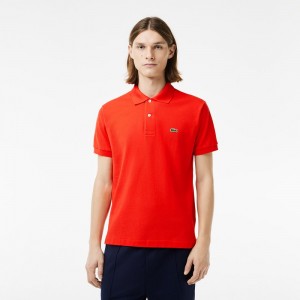 Men's Lacoste Original L.12.12 Petit Piqué Cotton Polo Shirts Red currant | RBG154329