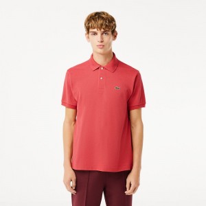 Men's Lacoste Original L.12.12 Petit Piqué Cotton Polo Shirts Pink | UEC963281