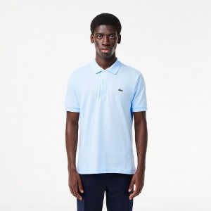 Men's Lacoste Original L.12.12 Petit Piqué Cotton Polo Shirts Light Blue | CYD195062