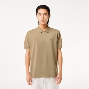 Men's Lacoste Original L.12.12 Petit Piqué Cotton Polo Shirts Beige | AJP402763