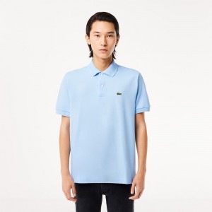 Men's Lacoste Original L.12.12 Petit Piqué Cotton Polo Shirts Pastel blue | IWZ835917