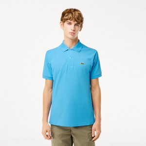 Men's Lacoste Original L.12.12 Petit Piqué Cotton Polo Shirts Bonnie blue | IHV048529