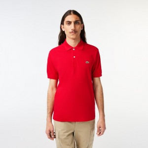 Men's Lacoste Original L.12.12 Petit Piqué Cotton Polo Shirts Red | RQP386214