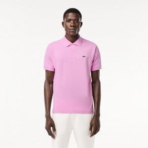 Men's Lacoste Original L.12.12 Petit Piqué Cotton Polo Shirts Pink | OUM965128