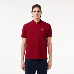 Men's Lacoste Original L.12.12 Petit Piqué Cotton Polo Shirts Bordeaux | CBQ501298