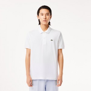 Men's Lacoste Original L.12.12 Petit Piqué Cotton Polo Shirts White | XOK145062