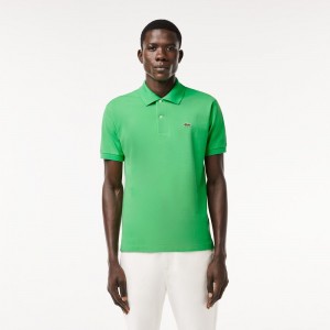 Men's Lacoste Original L.12.12 Petit Piqué Cotton Polo Shirts Green | YNK859246