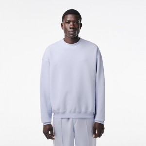 Men's Lacoste Oversized Double Face Piqué Sweatshirt Phoenix blue | GFY438967