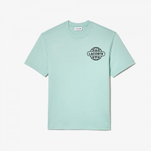 Men's Lacoste Printed Heavy Cotton Jersey T-Shirt Mint | SYN389750