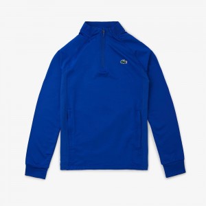 Men's Lacoste Quarter-Zip Golf Sweatshirt Blue | WAQ613570