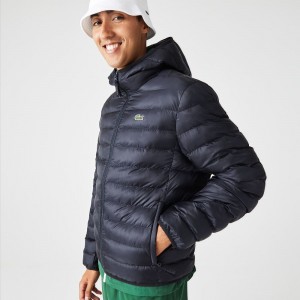 Men's Lacoste Quilted Jackets Abysm blue | PER915780