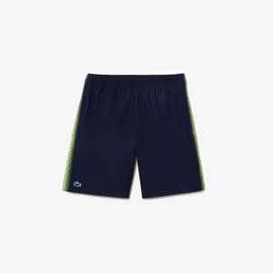 Men's Lacoste Recycled Polyester Tennis Shorts Navy Blue | UHT385064