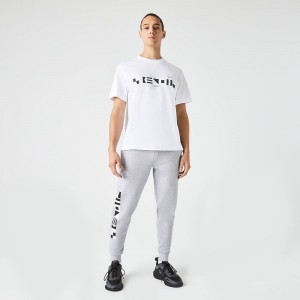 Men's Lacoste Reflective Print Joggers Grey Chine | NVD579184