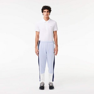 Men's Lacoste Regular Fit Colorblock Joggers Light Blue Navy Blue White | UIN814935