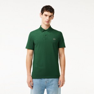 Men's Lacoste Regular Fit Cotton Blend Polo Shirts Pine green | ZYN462053