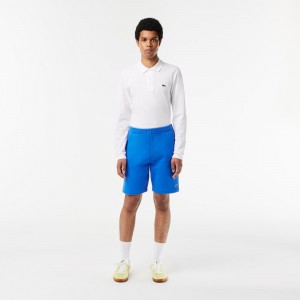 Men's Lacoste Regular Fit Fleece Shorts Blue | ZGV876039