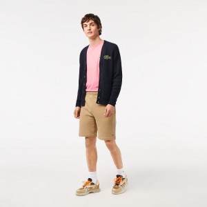 Men's Lacoste Regular Fit Fleece Shorts Beige | YCR815237