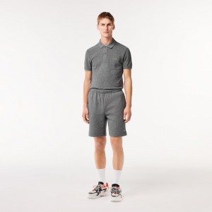 Men's Lacoste Regular Fit Fleece Shorts Dark Grey | YCK264791