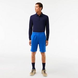 Men's Lacoste Regular Fit Fleece Shorts Kingdom Blue | PCE129574