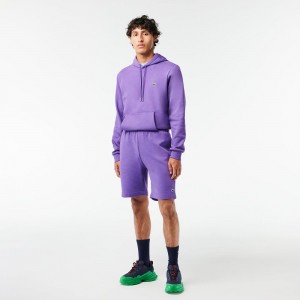 Men's Lacoste Regular Fit Fleece Shorts Purple | ZBX274601