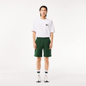 Men's Lacoste Regular Fit Fleece Shorts Pine green | YIP036219