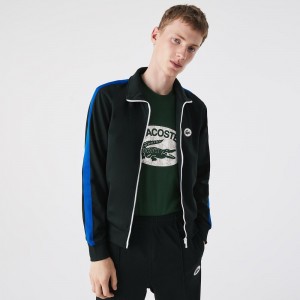 Men's Lacoste Regular Fit High-Neck Zip-Up Sweatshirt Forest green | PIM149275