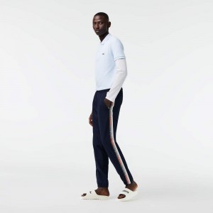 Men's Lacoste Regular Fit Joggers Navy Blue White | ZCX945821